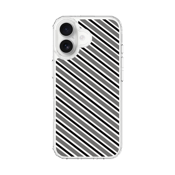 スリムプロテクションケース［ Small Stripe - Gray × Black ］