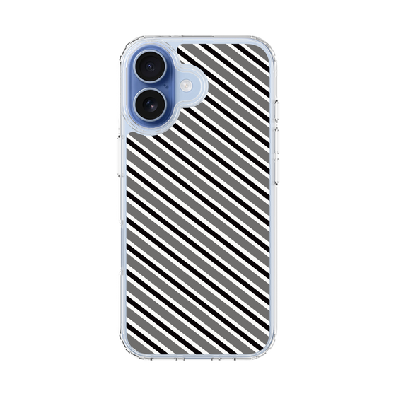 スリムプロテクションケース［ Small Stripe - Gray × Black ］