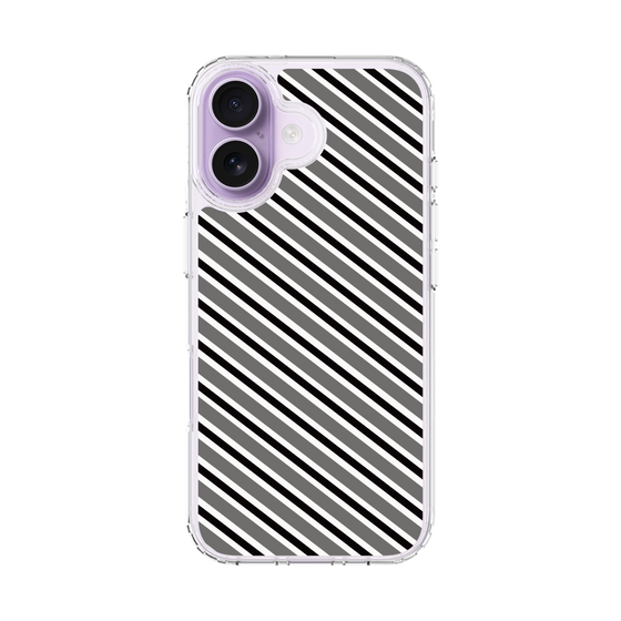 スリムプロテクションケース［ Small Stripe - Gray × Black ］