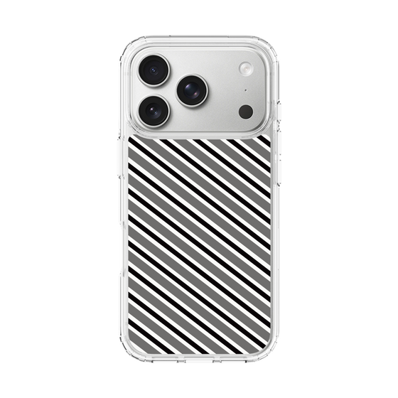 スリムプロテクションケース［ Small Stripe - Gray × Black ］