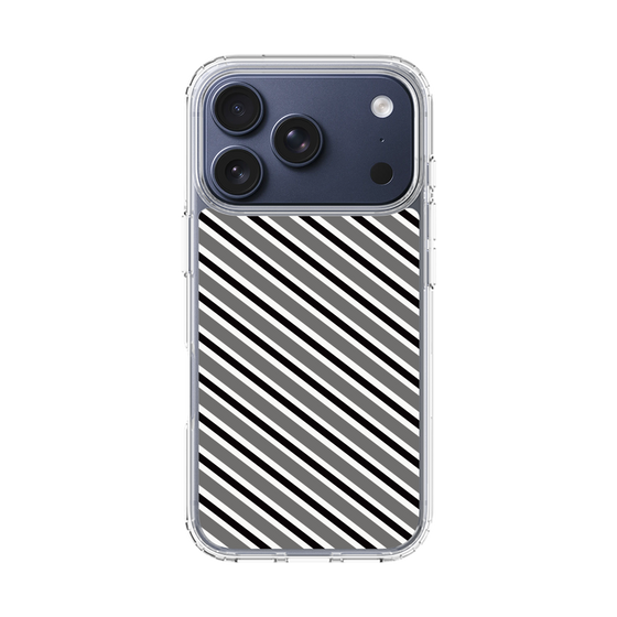 スリムプロテクションケース［ Small Stripe - Gray × Black ］