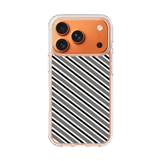 スリムプロテクションケース［ Small Stripe - Gray × Black ］