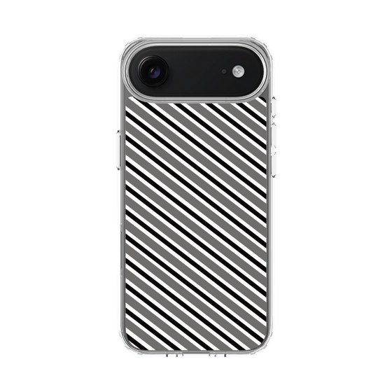 スリムプロテクションケース［ Small Stripe - Gray × Black ］