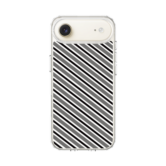 スリムプロテクションケース［ Small Stripe - Gray × Black ］