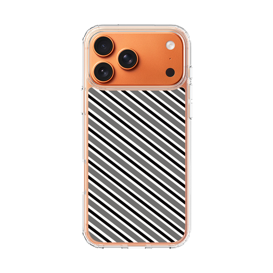 スリムプロテクションケース［ Small Stripe - Gray × Black ］