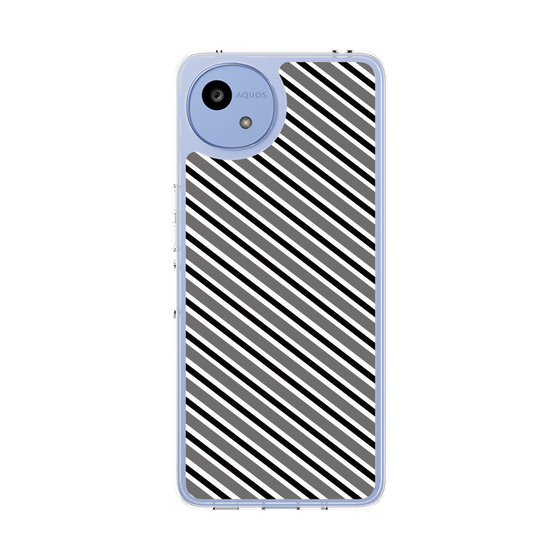 スリムプロテクションケース［ Small Stripe - Gray × Black ］