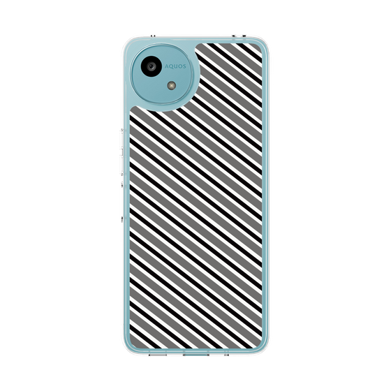 スリムプロテクションケース［ Small Stripe - Gray × Black ］