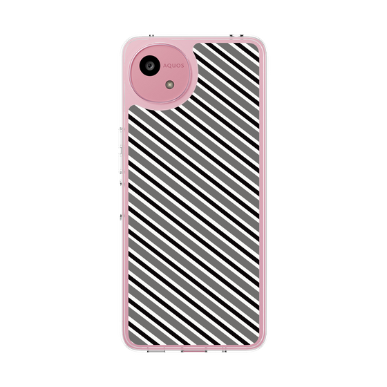 スリムプロテクションケース［ Small Stripe - Gray × Black ］