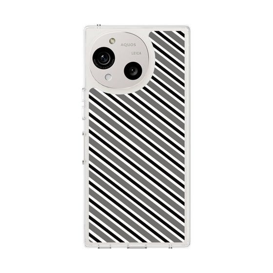 スリムプロテクションケース［ Small Stripe - Gray × Black ］