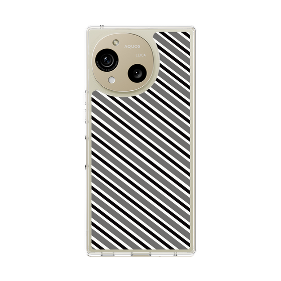 スリムプロテクションケース［ Small Stripe - Gray × Black ］