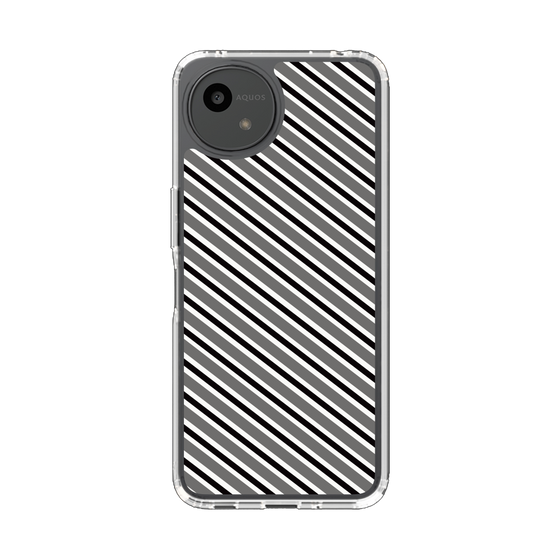 スリムプロテクションケース［ Small Stripe - Gray × Black ］