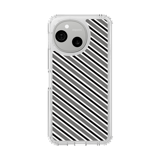 スリムプロテクションケース［ Small Stripe - Gray × Black ］