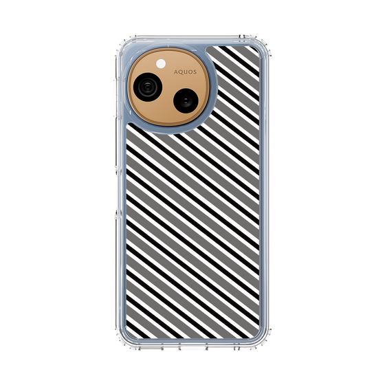 スリムプロテクションケース［ Small Stripe - Gray × Black ］