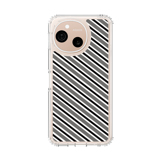 スリムプロテクションケース［ Small Stripe - Gray × Black ］