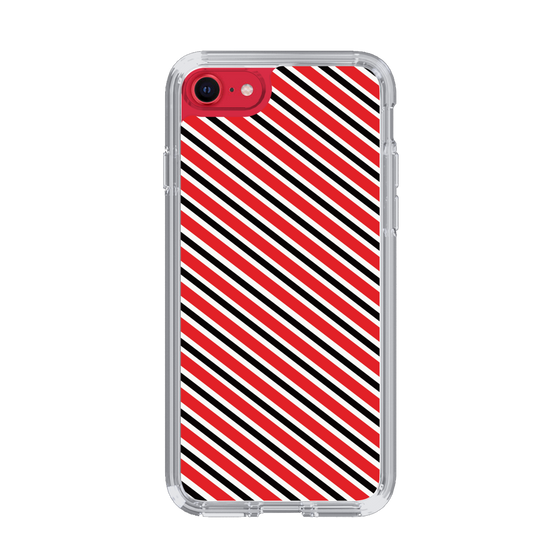 スリムプロテクションケース［ Small Stripe - Red × Black ］