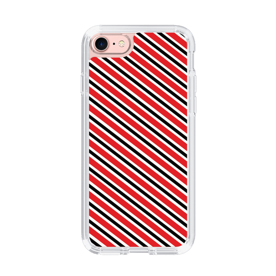 スリムプロテクションケース［ Small Stripe - Red × Black ］