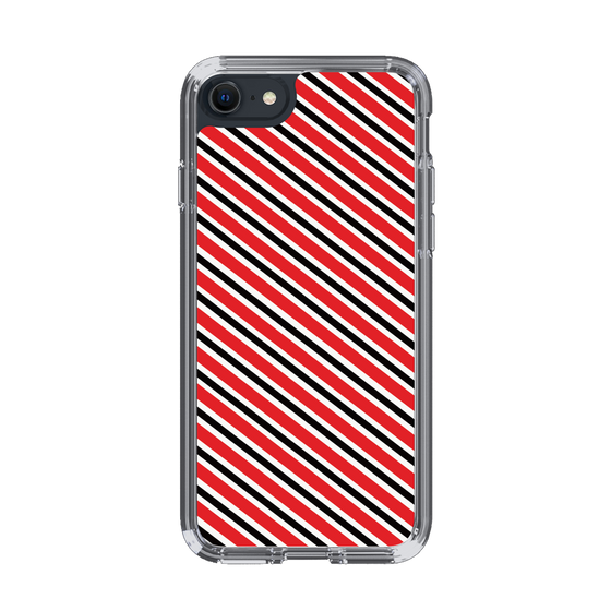 スリムプロテクションケース［ Small Stripe - Red × Black ］