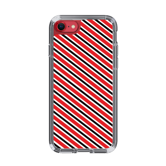 スリムプロテクションケース［ Small Stripe - Red × Black ］