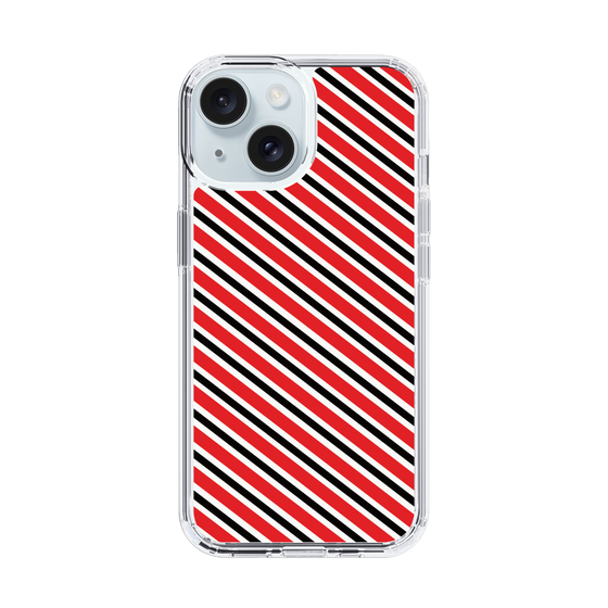 スリムプロテクションケース［ Small Stripe - Red × Black ］