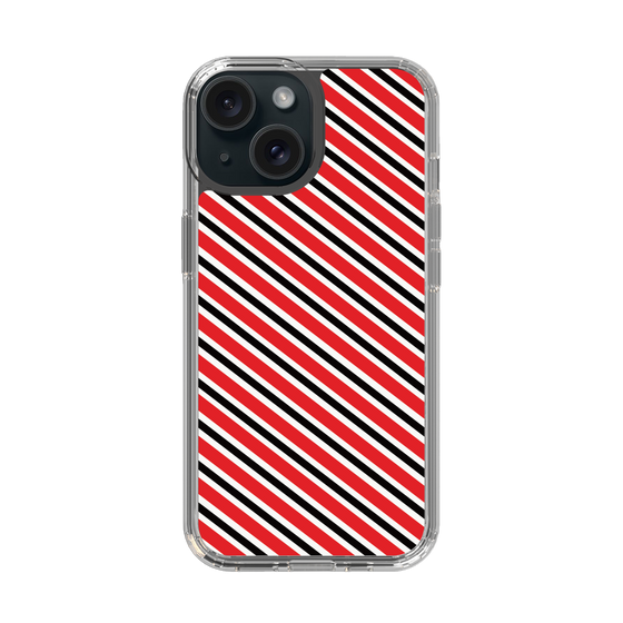 スリムプロテクションケース［ Small Stripe - Red × Black ］