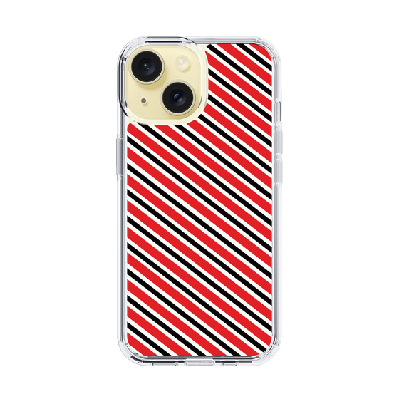 スリムプロテクションケース［ Small Stripe - Red × Black ］