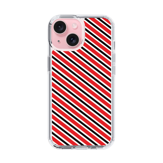 スリムプロテクションケース［ Small Stripe - Red × Black ］