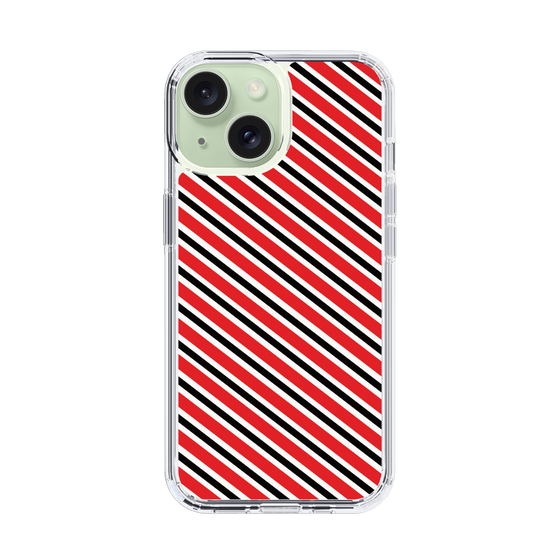 スリムプロテクションケース［ Small Stripe - Red × Black ］