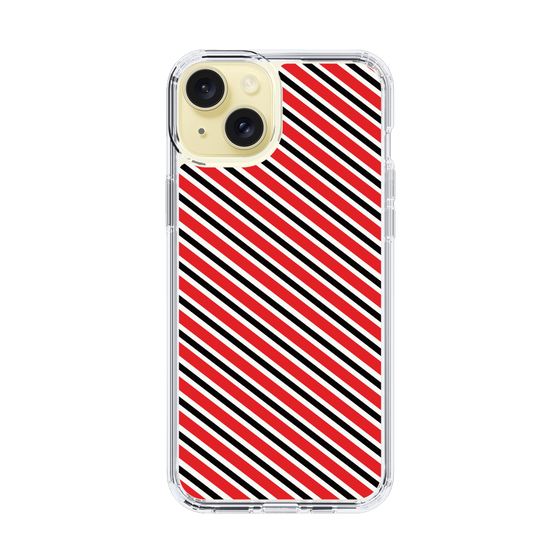 スリムプロテクションケース［ Small Stripe - Red × Black ］