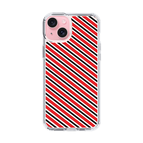 スリムプロテクションケース［ Small Stripe - Red × Black ］