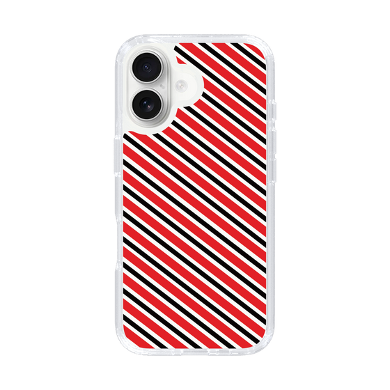 スリムプロテクションケース［ Small Stripe - Red × Black ］