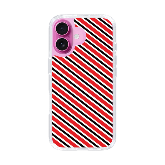 スリムプロテクションケース［ Small Stripe - Red × Black ］