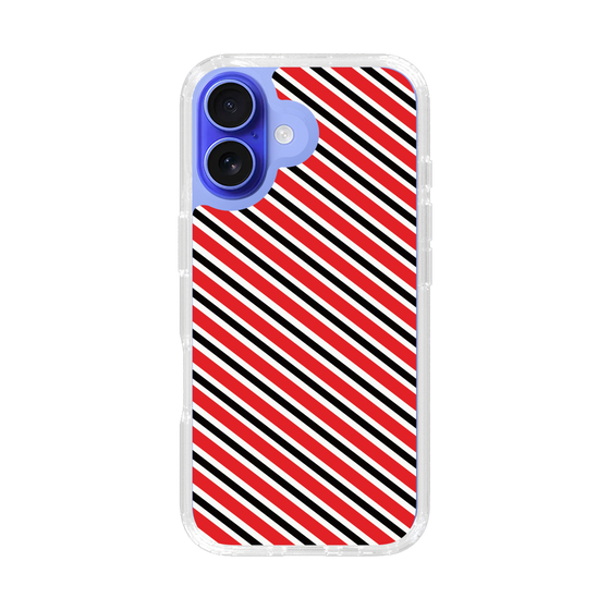 スリムプロテクションケース［ Small Stripe - Red × Black ］