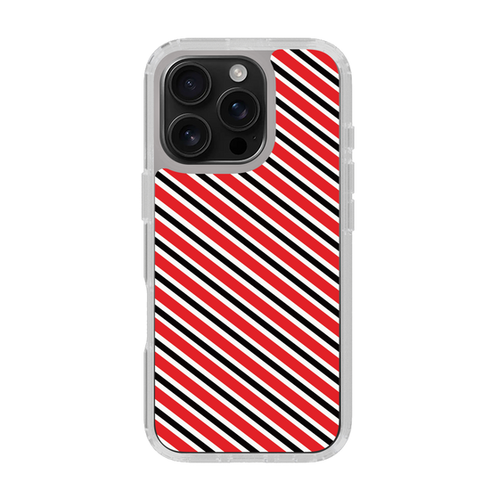 スリムプロテクションケース［ Small Stripe - Red × Black ］