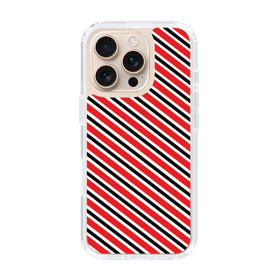 スリムプロテクションケース［ Small Stripe - Red × Black ］