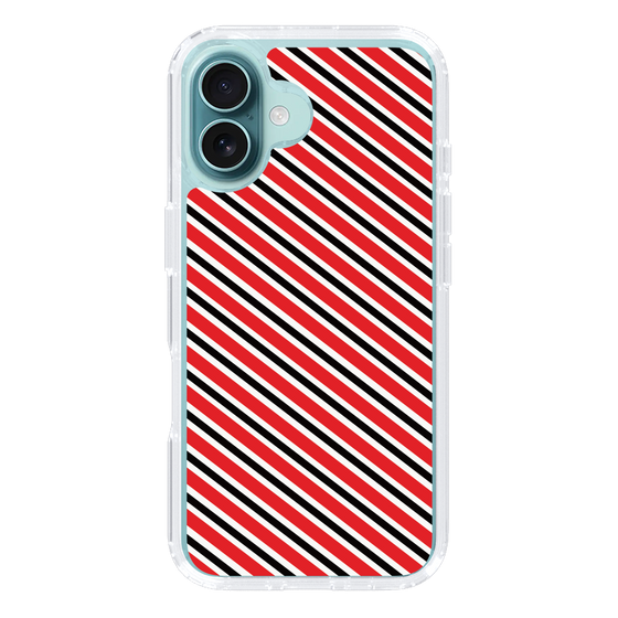 スリムプロテクションケース［ Small Stripe - Red × Black ］