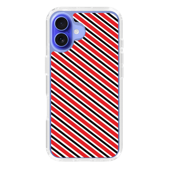 スリムプロテクションケース［ Small Stripe - Red × Black ］