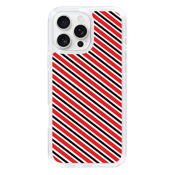 スリムプロテクションケース［ Small Stripe - Red × Black ］