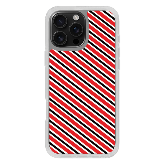 スリムプロテクションケース［ Small Stripe - Red × Black ］