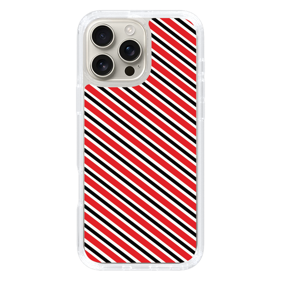 スリムプロテクションケース［ Small Stripe - Red × Black ］