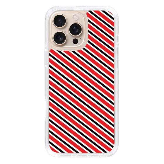 スリムプロテクションケース［ Small Stripe - Red × Black ］