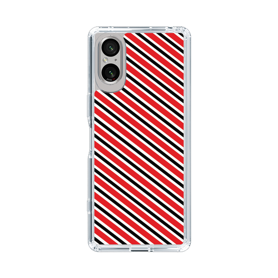 スリムプロテクションケース［ Small Stripe - Red × Black ］