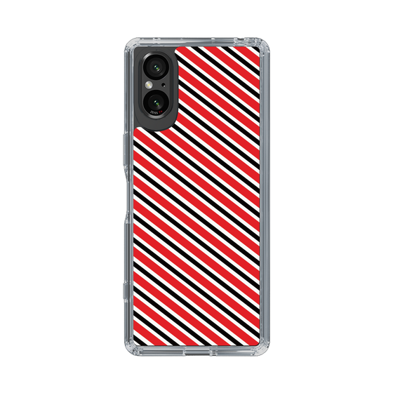 スリムプロテクションケース［ Small Stripe - Red × Black ］