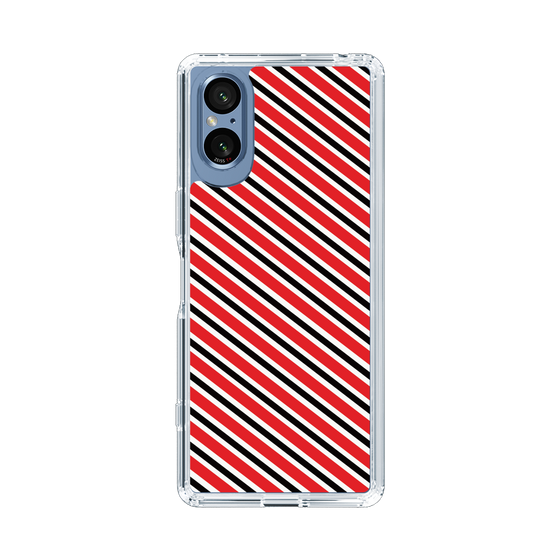 スリムプロテクションケース［ Small Stripe - Red × Black ］