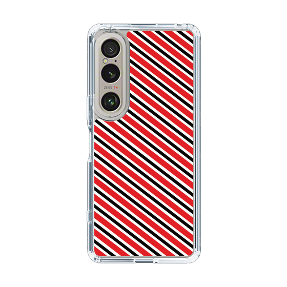 スリムプロテクションケース［ Small Stripe - Red × Black ］