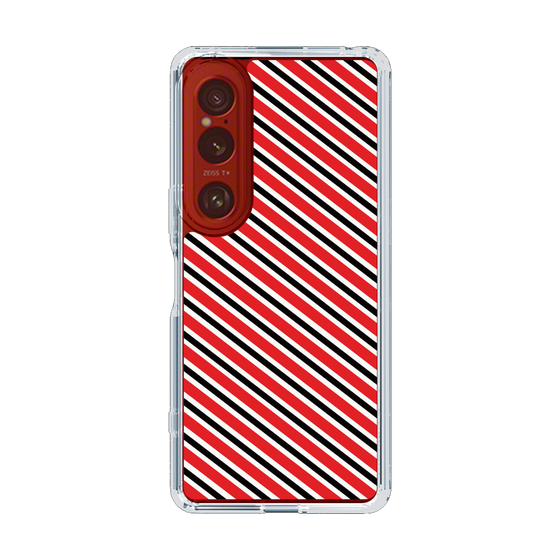 スリムプロテクションケース［ Small Stripe - Red × Black ］