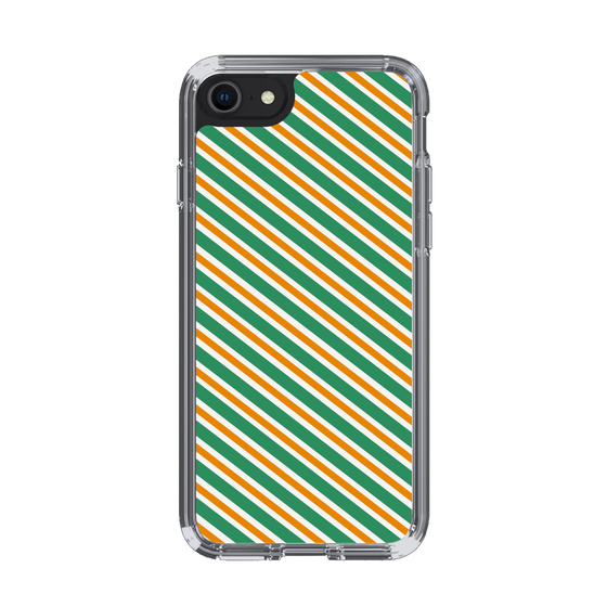 スリムプロテクションケース［ Small Stripe - Green × Orange ］