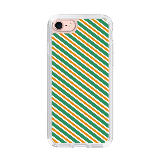 スリムプロテクションケース［ Small Stripe - Green × Orange ］