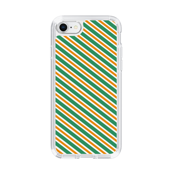 スリムプロテクションケース［ Small Stripe - Green × Orange ］