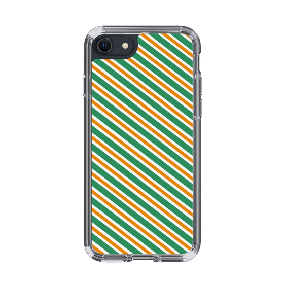 スリムプロテクションケース［ Small Stripe - Green × Orange ］