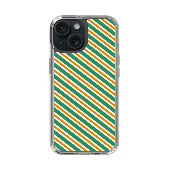 スリムプロテクションケース［ Small Stripe - Green × Orange ］